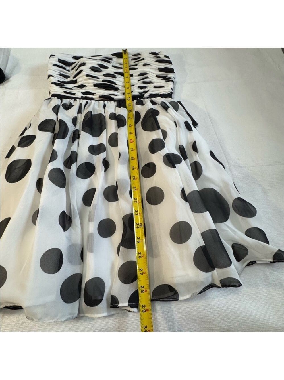 Guess White and Black Strapless A-line Dress NWT SZ 8 - Picture 9 of 10
